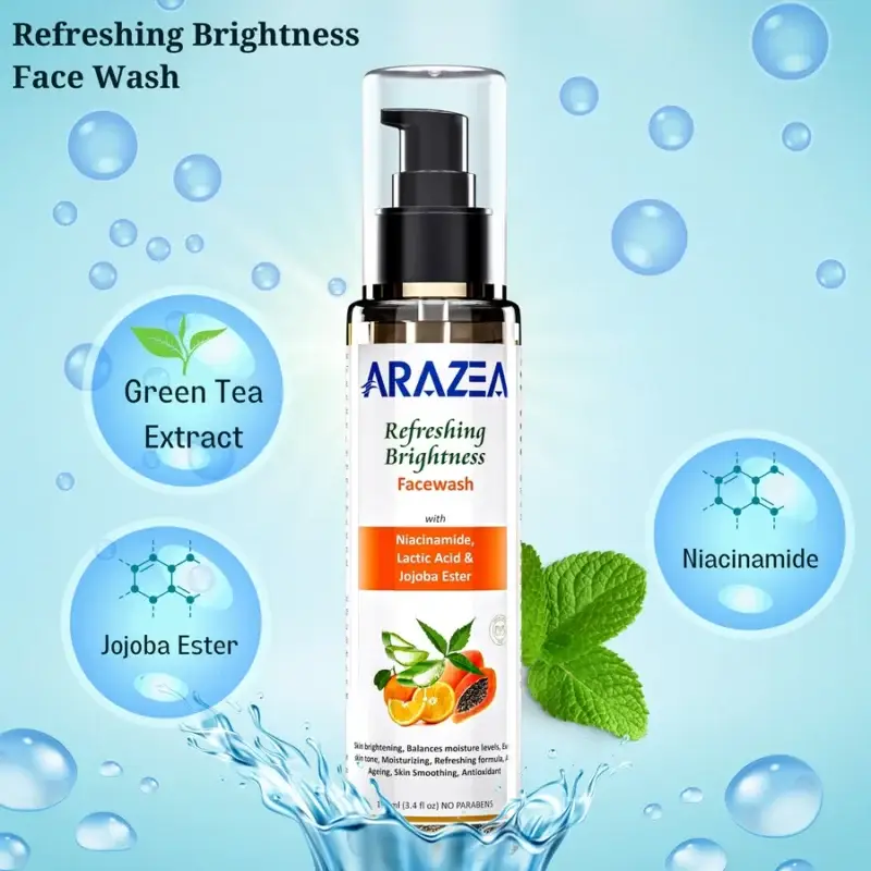 Arazea Facewash Oil balaning facewah with Lactic Acid, Niacinamide and Jojoba Ester