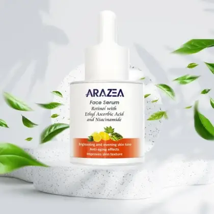 Arazea Face Serum for Brightening and Even Skin Tone with Niacinamide, Retinol and Ethyl Ascorbic Acid