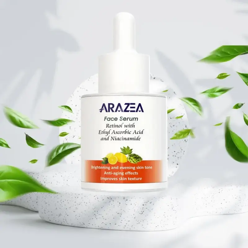 Arazea Face Serum for Brightening and Even Skin Tone with Niacinamide, Retinol and Ethyl Ascorbic Acid