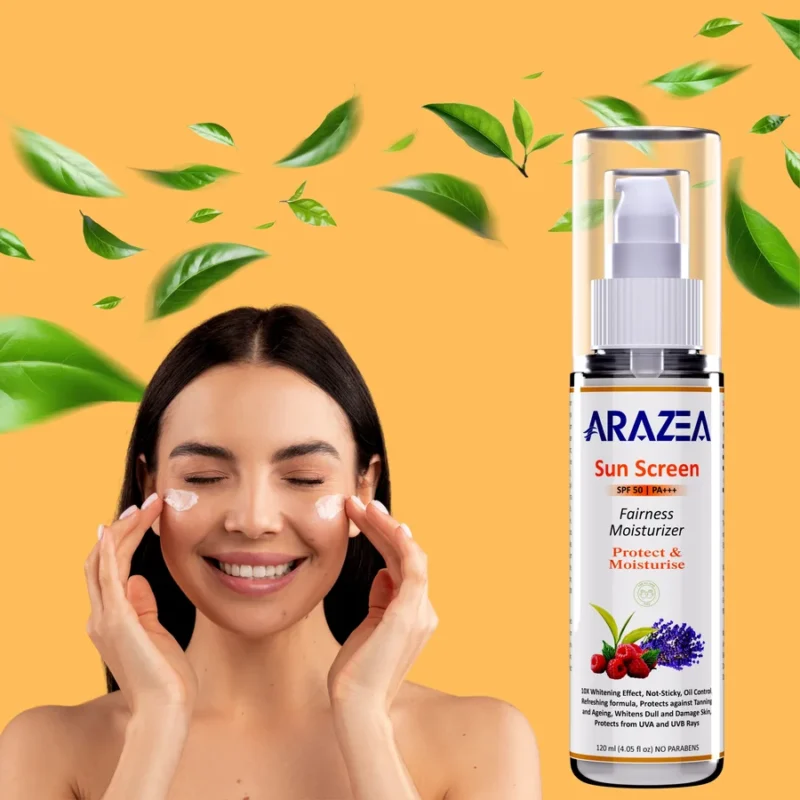 Arazea Sunscreen Fairness Moisturizer with SPF 50 and UVA/UVB Protection water based