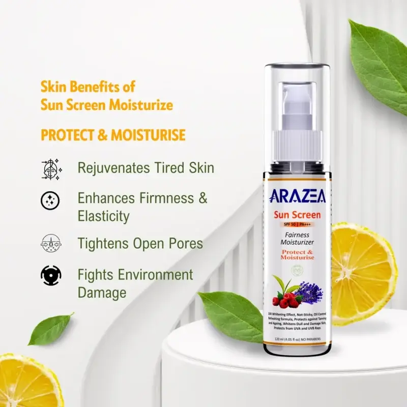 Arazea Sunscreen Fairness Moisturizer with SPF 50 with 10x whitening effect and non oily